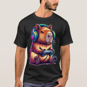 Capivara Amante de Video Games Divertidos Camisa d