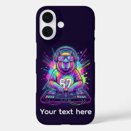 Capivara DJ Engraçado Camisa Tie Dye Neon 67 Festa