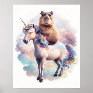 Capivara em Poster de Unicórnio – Arte de Fantasia