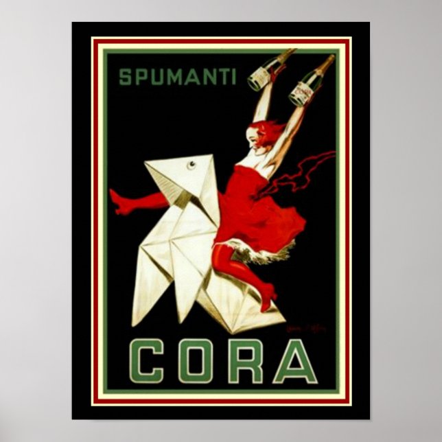 Cappiello Art Deco "Cora" Spumanti Impressão 12 x  (Frente)