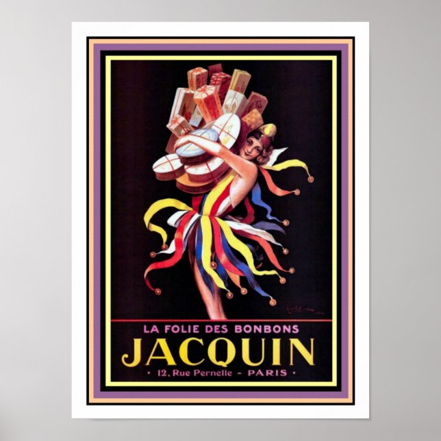 Cappiello Poster para Jacquin Bonbons 12 x 16 (Frente)