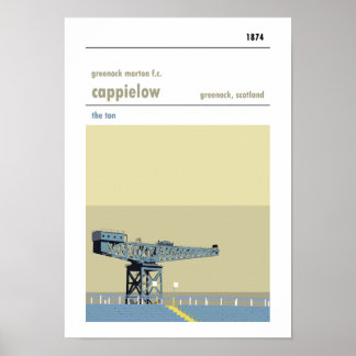Cappielow, Greenock. Impressão do estilo manual Ha