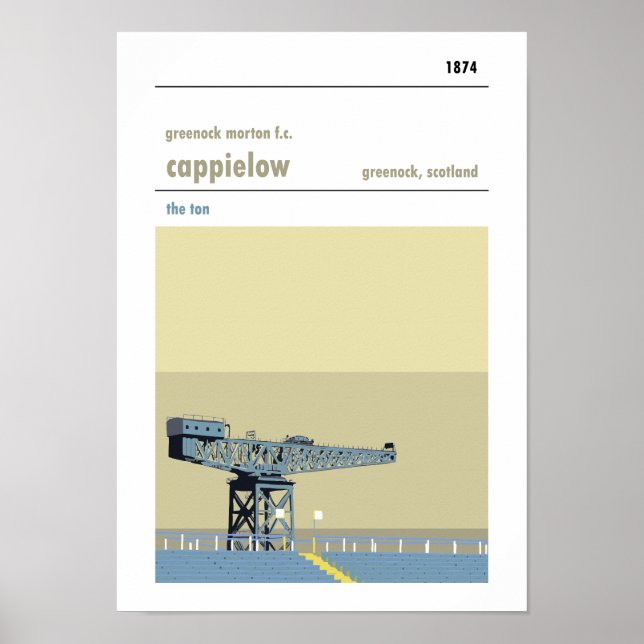 Cappielow, Greenock. Impressão do estilo manual Ha (Frente)