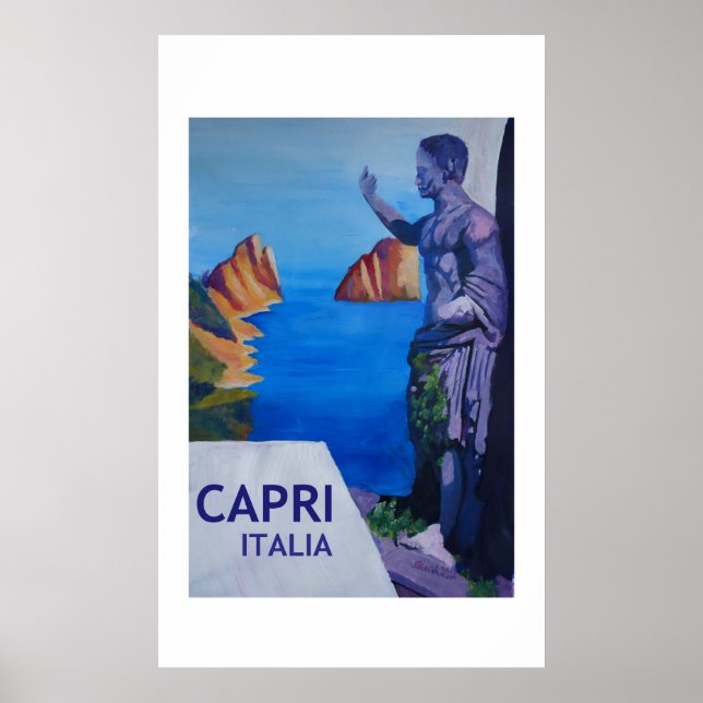 Capri Itália - Poster de Estilo Retroativo (Frente)