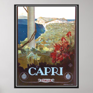 Capri Itália Poster vintage