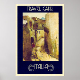 Capri, Itália Viagens vintage Poster