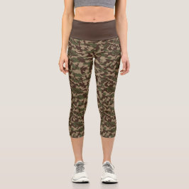 Capri Leggings da Camuflagem de Madeira Profunda