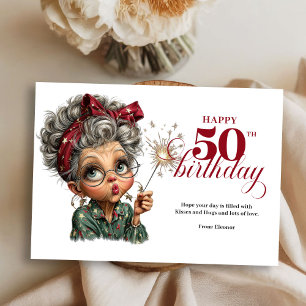 Capricho 50 mulher cartão de aniversário engraçado