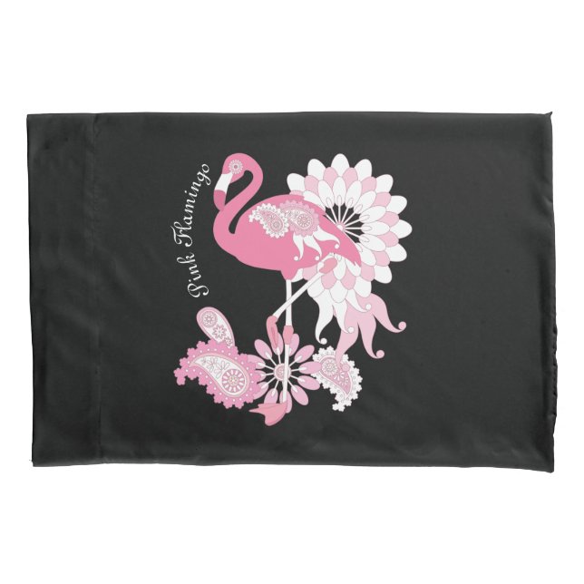 Caprichoso Moderno Flamingo Rosa Preto (Frente)