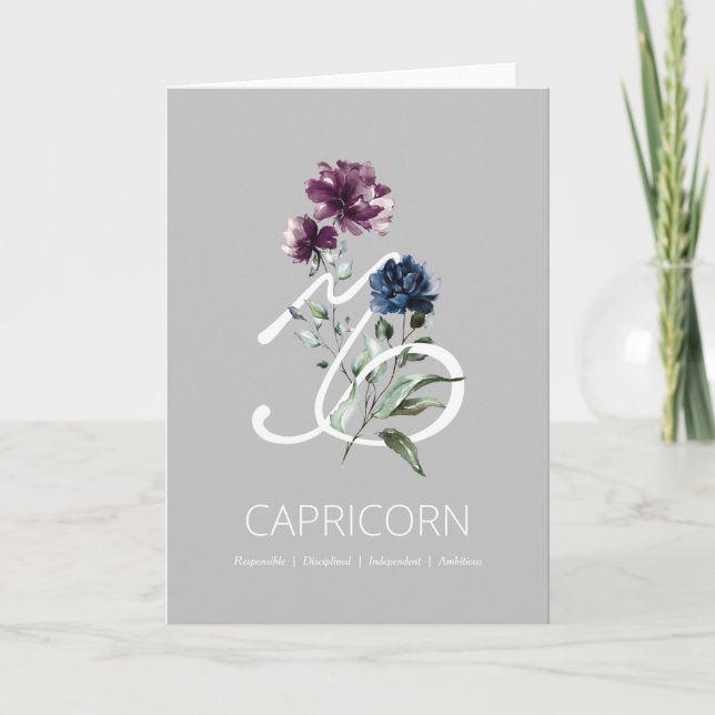 Capricorn Traça Cartão de Aniversário (Frente)