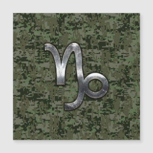 Capricorn Zodiac Símbolo Woodland Camouflage