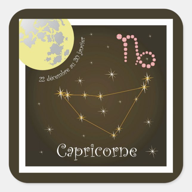 Capricorne 22 décembre au 20 autocolante janvier (Frente)