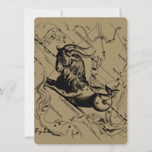 Capricórnio Constelação Hevelius 1690 em Taupe