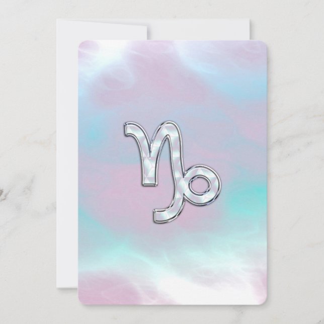 Capricórnio Zodiac Símbolo da Mãe de Pearl Nacre (Frente)