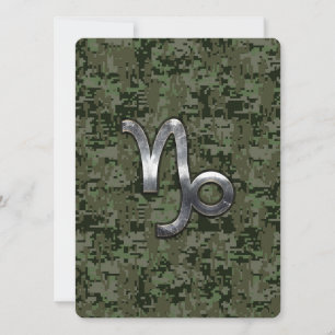 Capricórnio Zodiac - Sinal do camo digital verde-