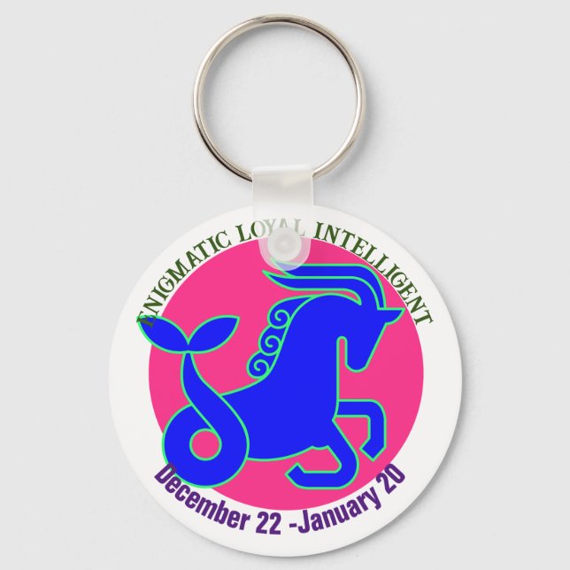 Capricórnio Zodiac - Sinal personalizado chaveiro (Frente)