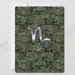 Capricórnio Zodiac Sinal sobre o camo digital verd