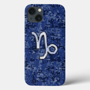 Capricórnio Zodíaco Símbolo Azul Camuflagem Dig