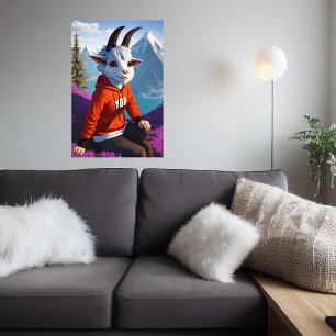 Caprino antropomórfico AI Art Poster