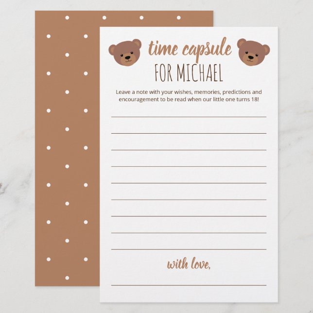 Cápsula Horária para Chá de fraldas e Aniversário (Frente/Verso)