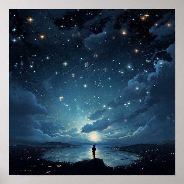 Captivando o Poster de Starry Night Sky - Abrace o (Frente)