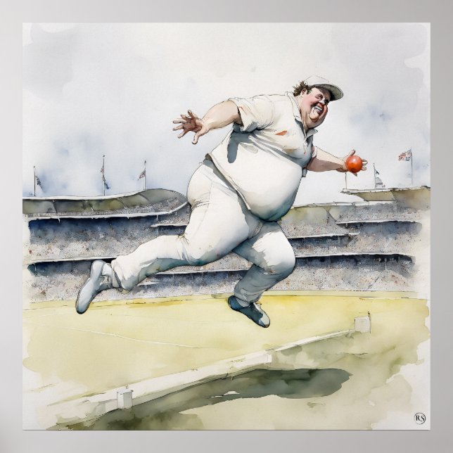 Captura de uma mão - Impressão de críquete de arqu (Frente)