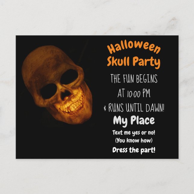 Captura Dourada de Caveira em Convite Preto (Frente)