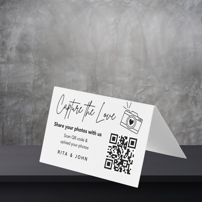 Captura Moderno Chic O Amor Código QR Cartão Dobra (Criador carregado)