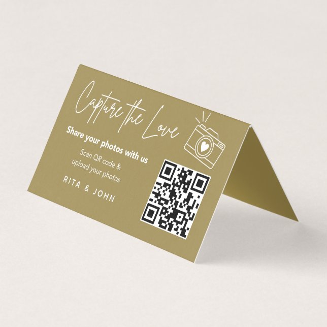 Captura Moderno Chic O Amor Código QR Cartão Dobra (Frente)