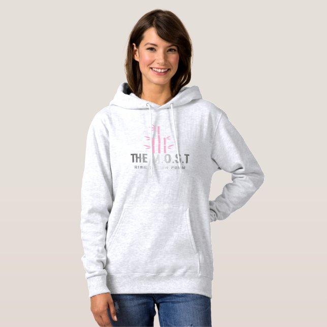 : Capuz de Pullover para Adulto (Branco vibrante c (Frente Completa)