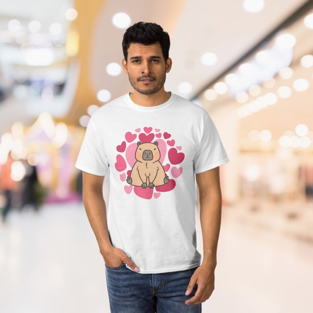 Capybara ama com muito coração T-Shirt (I love capybara)