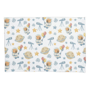 Capybara Astronaut Pattern Pillowcase