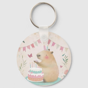 Capybara Birthday Bash Chaveiro