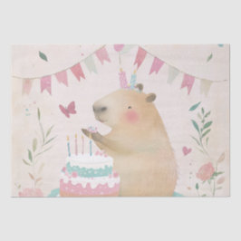 Capybara Birthday Bash Party Decor Papel Tecido