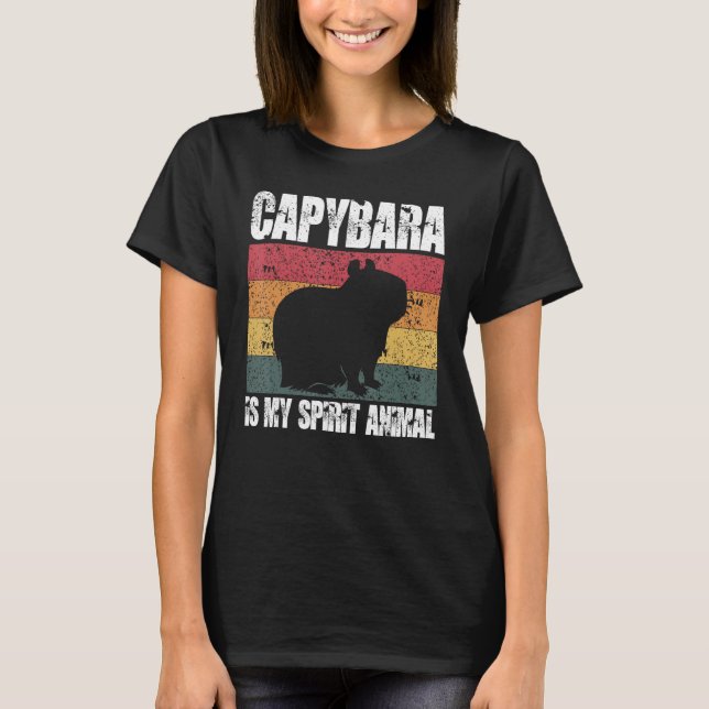 Capybara É Minha Espirita Camisa De Animais Capyba (Frente)