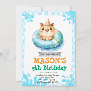 Capybara piscina convite de festas