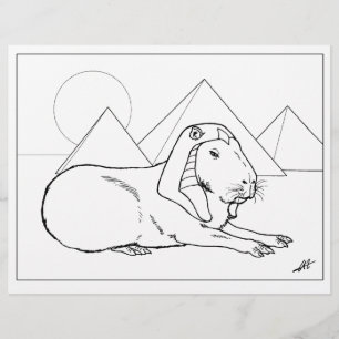 Capybara Sphinx - Página de Coloração.