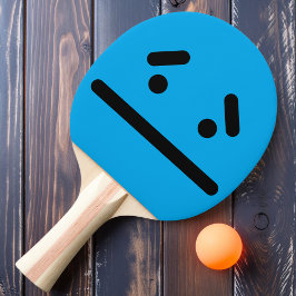 Cara Branca Triste Azul Raquete de Ping Pong