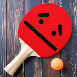 Cara Branca Triste Vermelha Raquete de Ping Pong