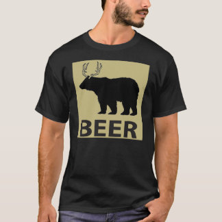 Cara camiseta do urso engraçado da cerveja