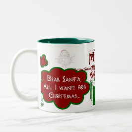 Cara caneca do 2-Tom do papai noel - personalize o