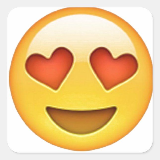 Cara com olhos em forma de coração adesivo emoji (Frente)