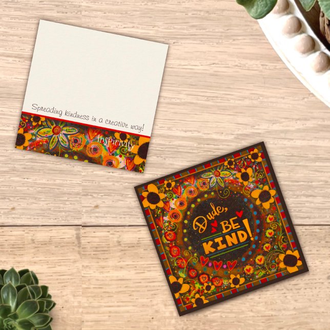 Cara Divertido Seja gentil Inspirividade Cartões b (Criador carregado)