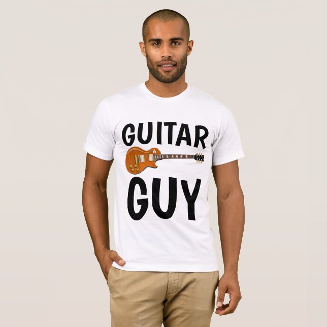 CARA GUITAR, T-shirts masculinas (Frente Completa)