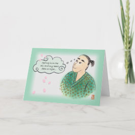 Cara Japonês de Yukata no Cartão para Ele ou Ela e