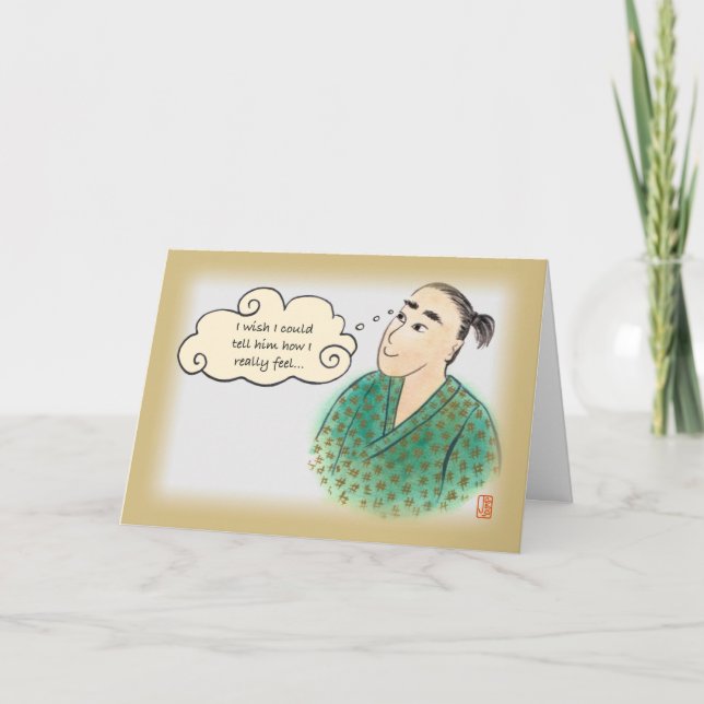 Cara japonesa em Yukata Love 1 para o cartão (Frente)