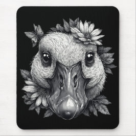 "Cara the Goose" Floral Mouse Pad