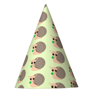 Caracóis Sortudos com Chapéus de Festa de Papel de