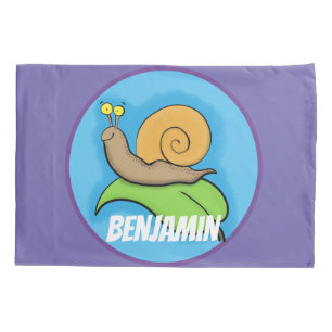 Caracol bonito e feliz numa ilustração de desenh