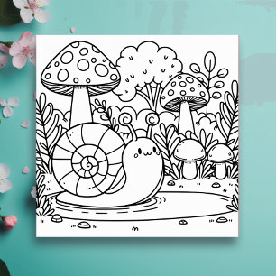 Caracol e Cogumelos Notecard Color Me